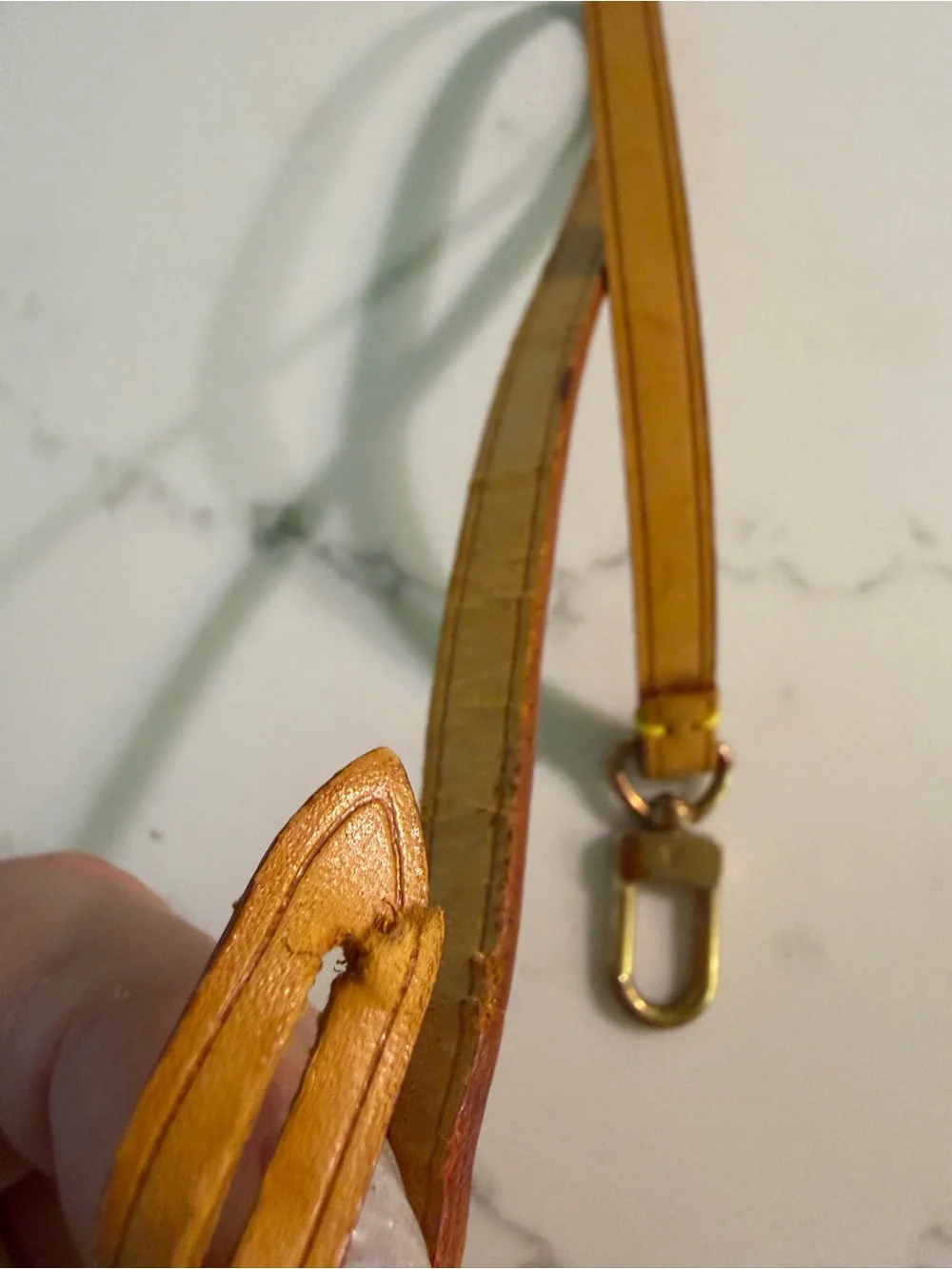 Louis Vuitton Vachetta Pochette Accessoires Replacement Wristlet Strap - Broken